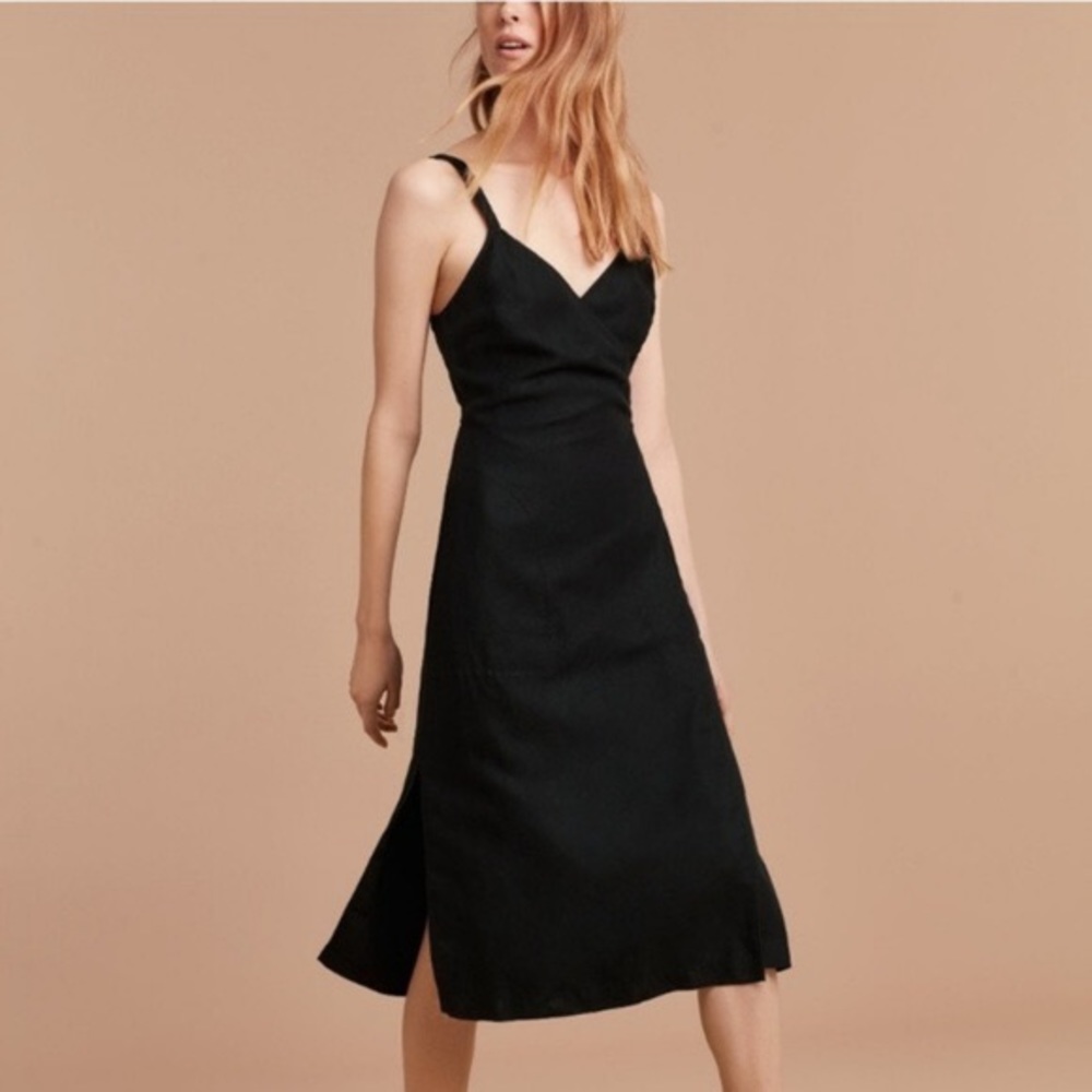 Aritzia Wilfred astere midi dress in black